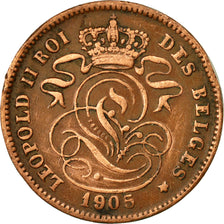 Coin, Belgium, Leopold II, 2 Centimes, 1905, EF(40-45), Copper, KM:35.1