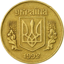 Coin, Ukraine, 10 Kopiyok, 1992, EF(40-45), Brass, KM:1.1a