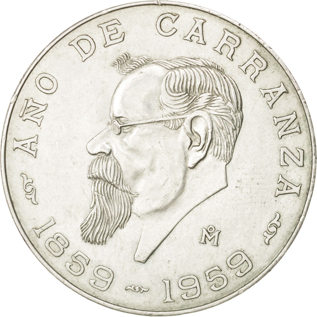 MEXICO, 5 Pesos, 1959, Mexico City, KM #471, AU(50-53), Silver, 36, 18.07