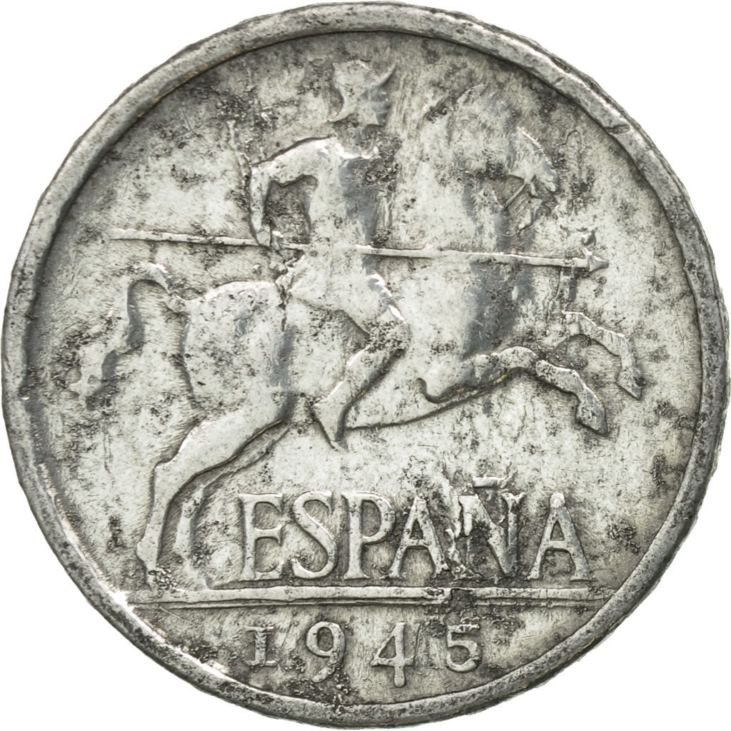Munten, Spanje, 5 Centimos, 1945, FR, Aluminium, KM:765