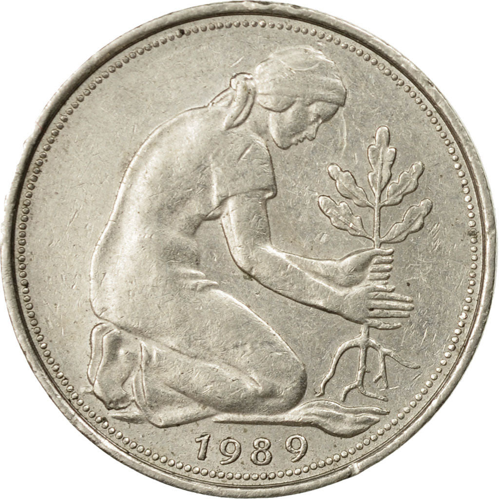 Munten, Federale Duitse Republiek, 50 Pfennig, 1989, Hambourg, ZF