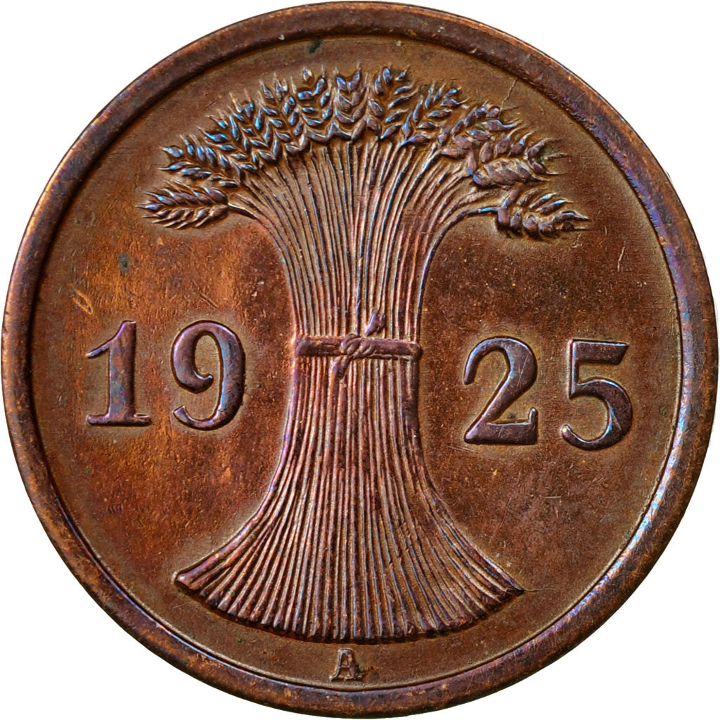 Coin, GERMANY, WEIMAR REPUBLIC, 2 Reichspfennig, 1925, Berlin, VF(30-35)