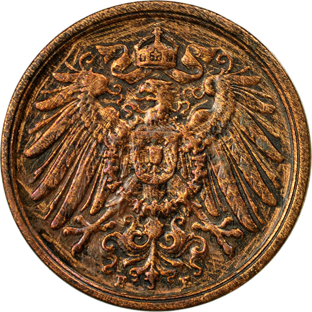 Coin, GERMANY - EMPIRE, Wilhelm II, 2 Pfennig, 1914, Muldenhütten, VF(30-35)