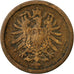 Moneda, ALEMANIA - IMPERIO, Wilhelm I, 2 Pfennig, 1874, Berlin, BC+, Cobre, KM:2