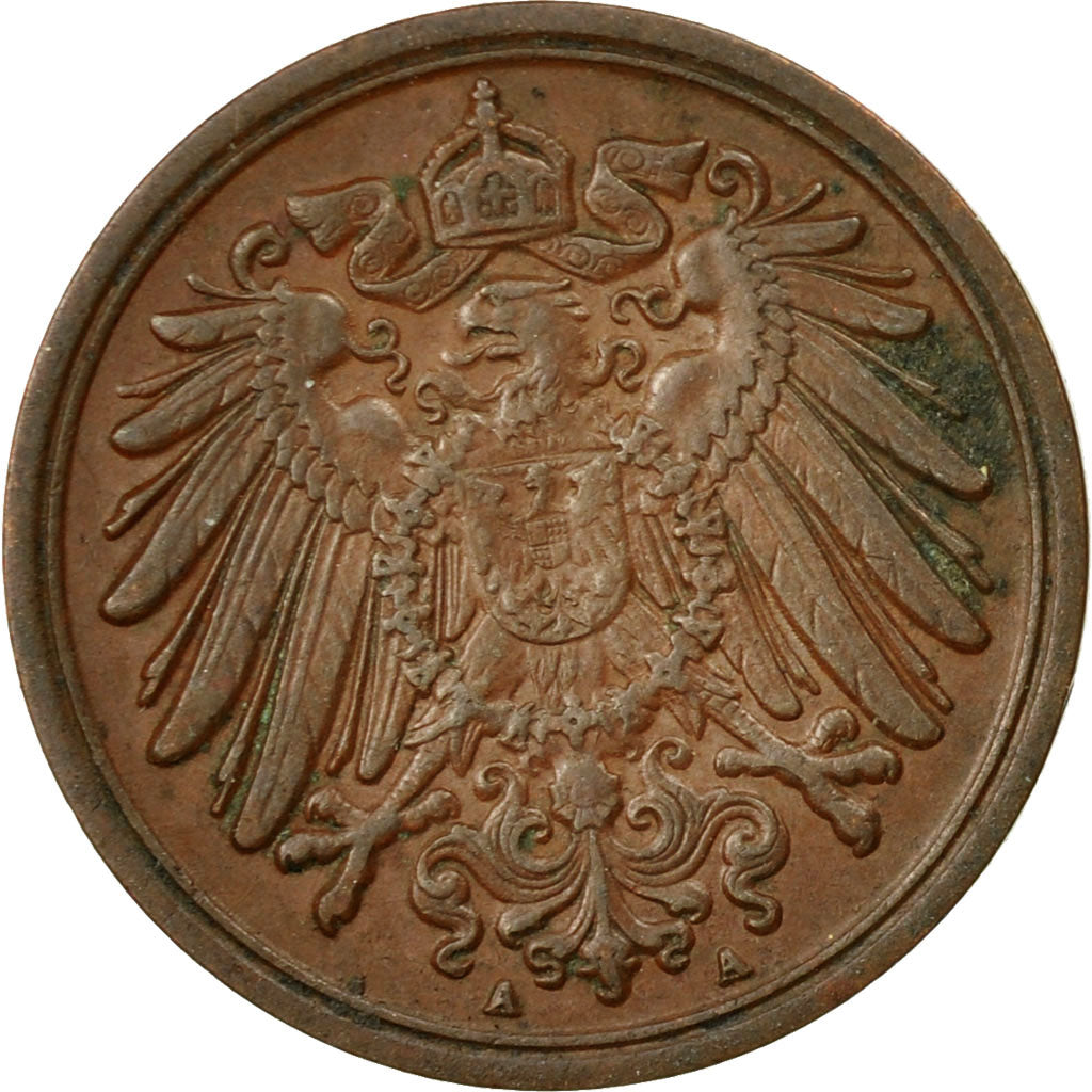 Coin, GERMANY - EMPIRE, Wilhelm II, Pfennig, 1908, Berlin, VF(20-25), Copper