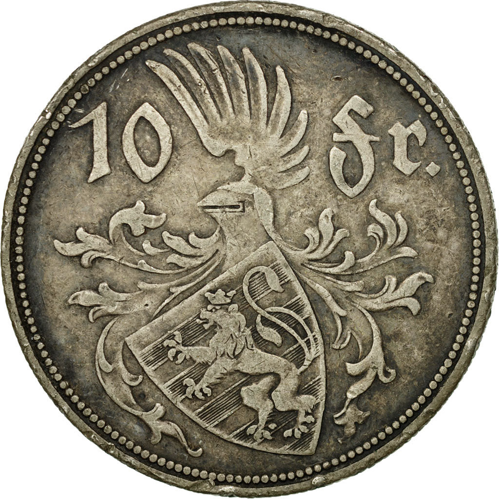 Coin, Luxembourg, Charlotte, 10 Francs, 1929, VF(30-35), Silver, KM:39