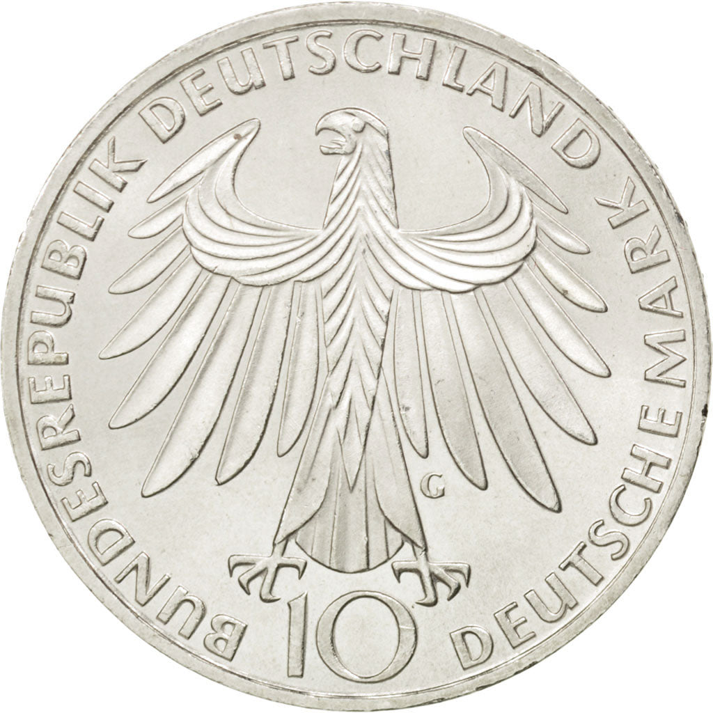 Coin, GERMANY - FEDERAL REPUBLIC, 10 Mark, 1972, Karlsruhe, MS(65-70), Silver