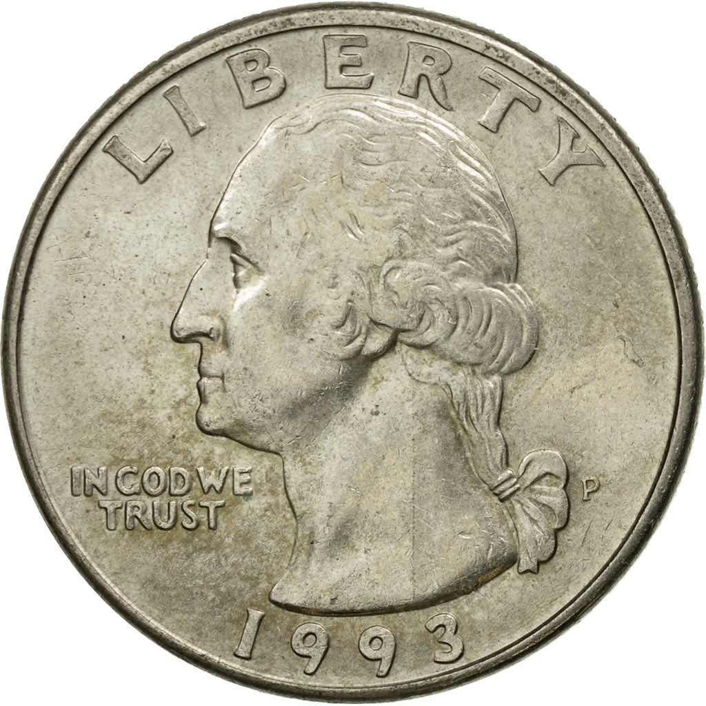 Coin, United States, Washington Quarter, Quarter, 1993, U.S. Mint, Philadelphia