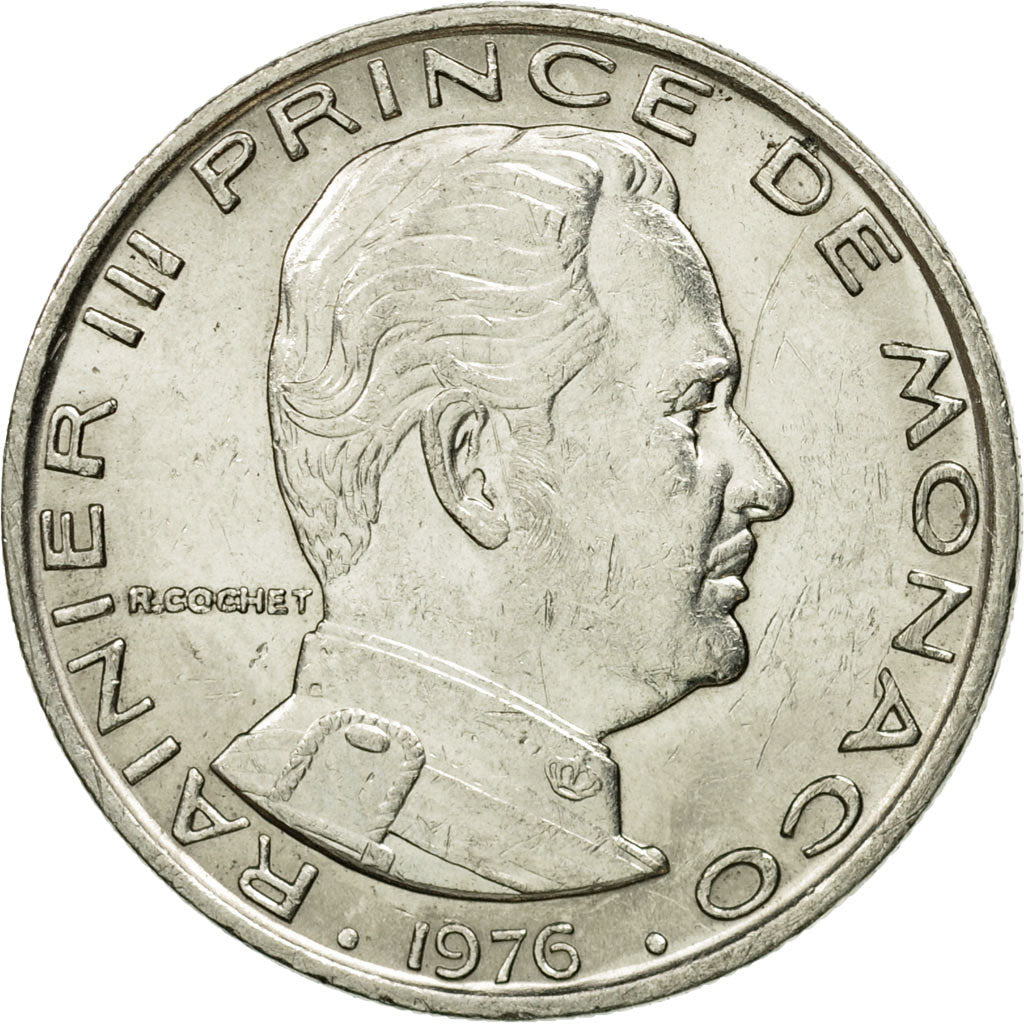 Coin, Monaco, Rainier III, Franc, 1976, AU(55-58), Nickel, KM:140, Gadoury:MC
