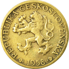 Coin, Czechoslovakia, Koruna, 1958, VF(20-25), Aluminum-Bronze, KM:46