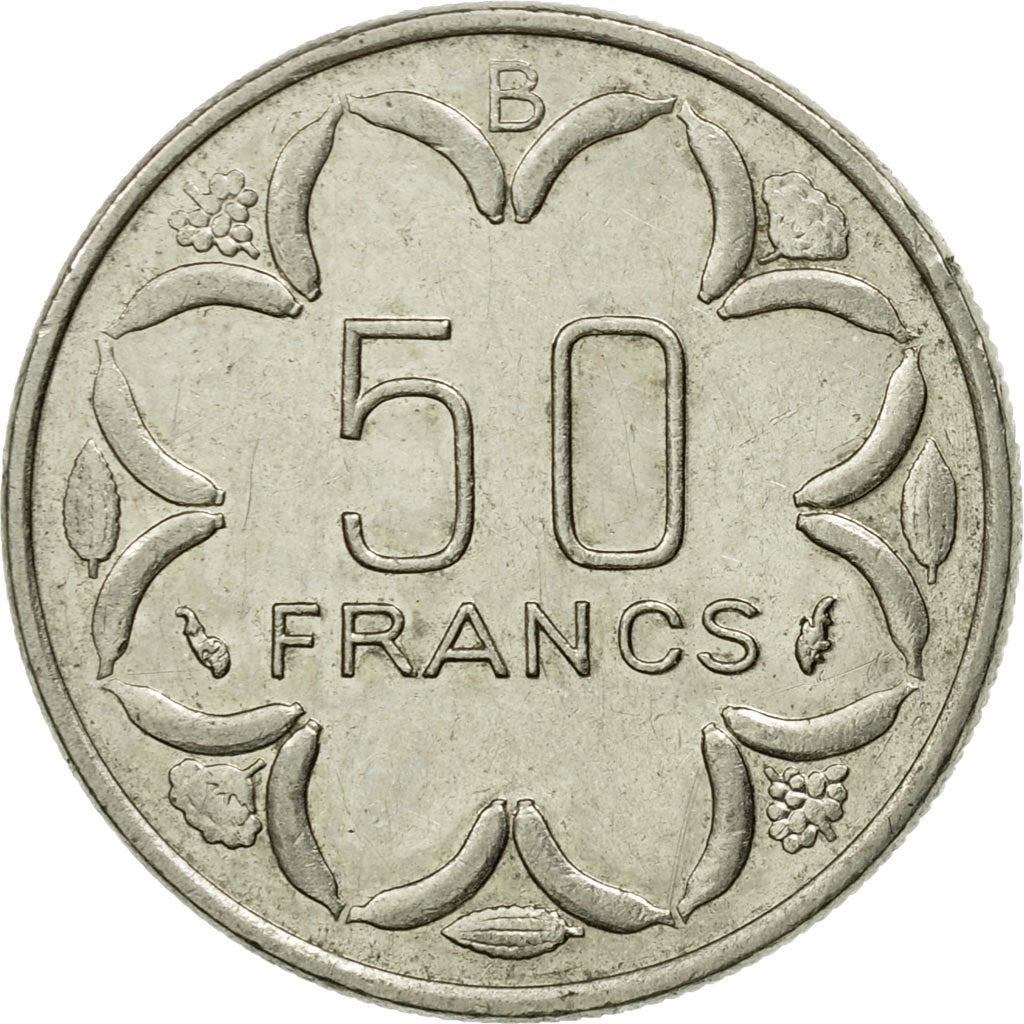 Coin, Central African States, 50 Francs, 1977, Paris, EF(40-45), Nickel, KM:11
