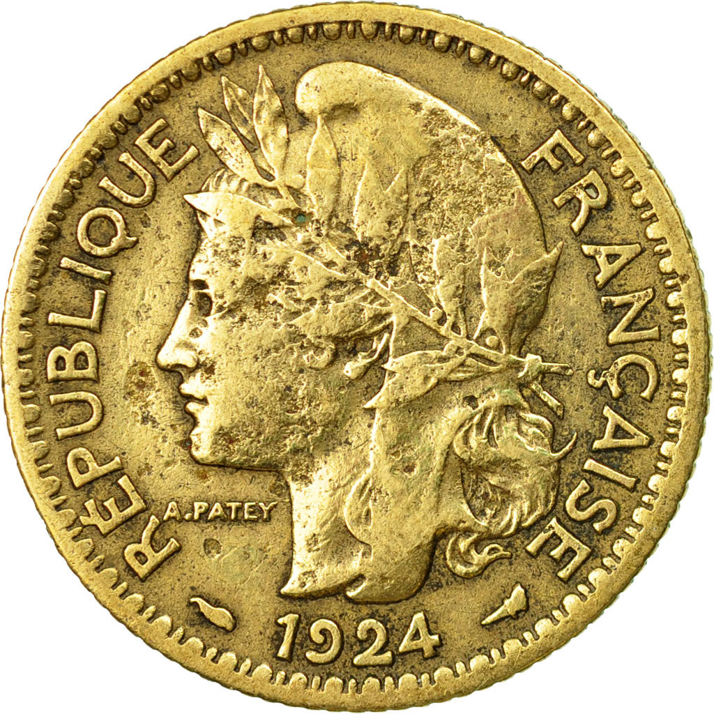 Coin, Togo, Franc, 1924, Paris, EF(40-45), Aluminum-Bronze, KM:2