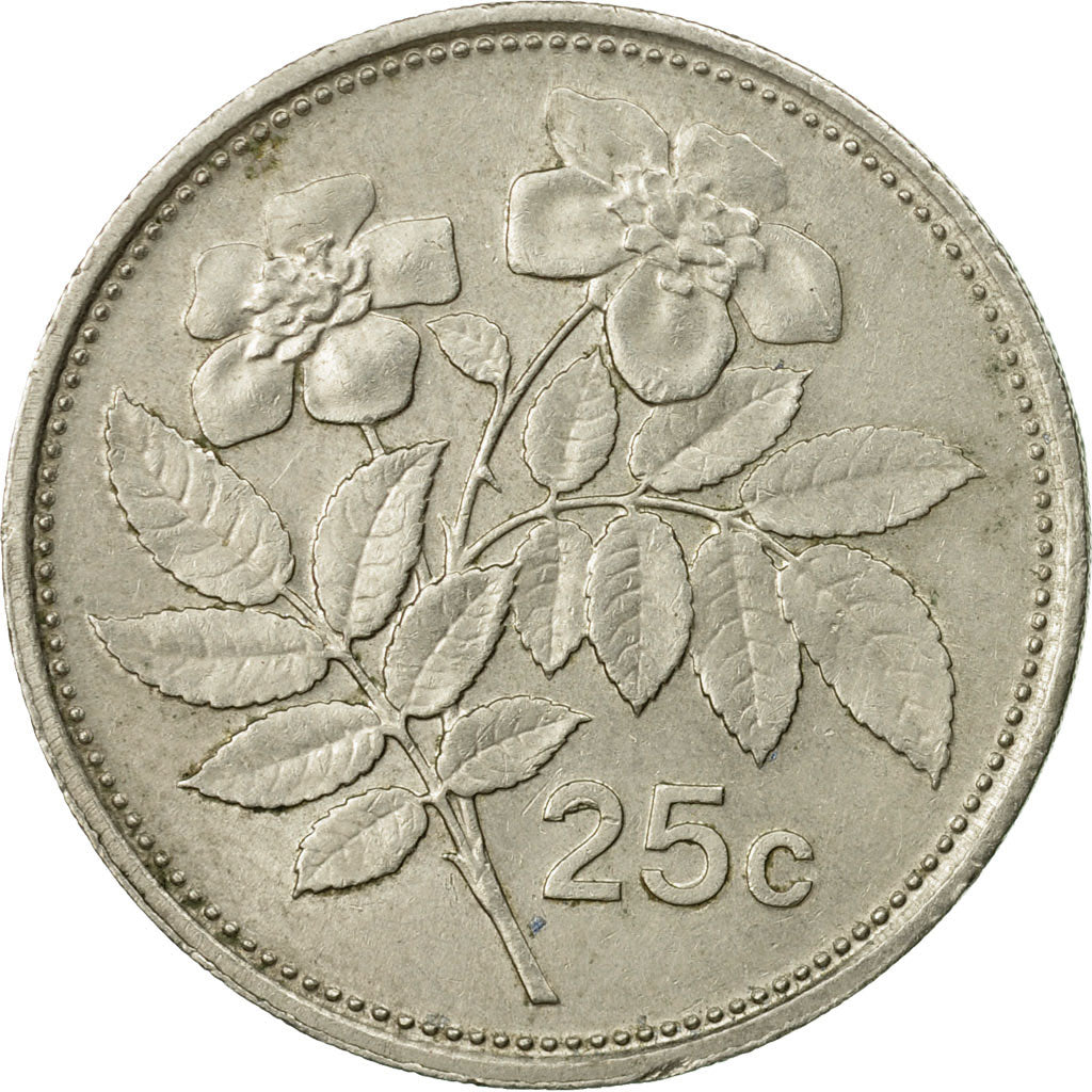 Coin, Malta, 25 Cents, 1991, Franklin Mint, AU(50-53), Copper-nickel, KM:97