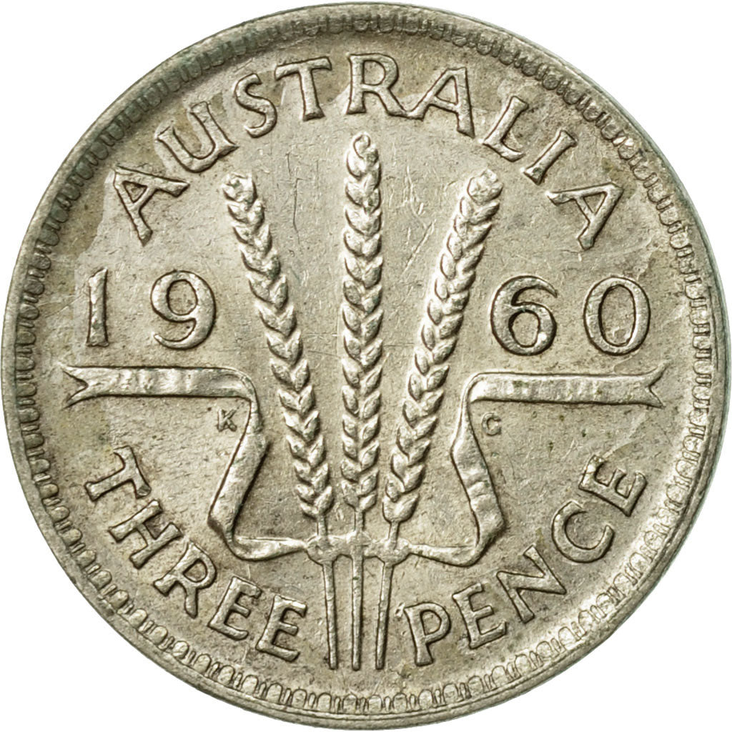 Coin, Australia, Elizabeth II, Threepence, 1960, Melbourne, AU(50-53), Silver
