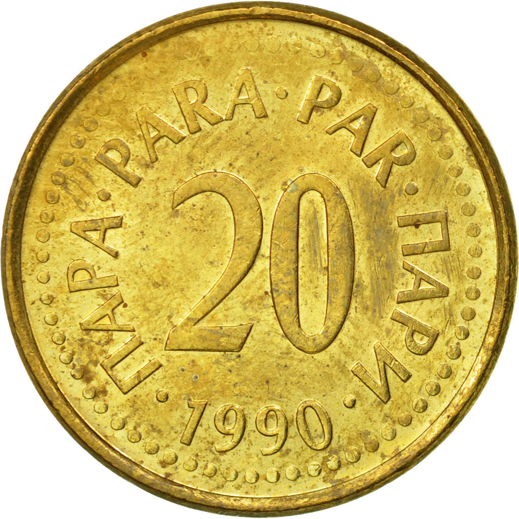 Coin, Yugoslavia, 20 Para, 1990, EF(40-45), Brass, KM:140