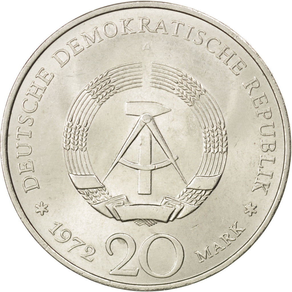 Coin, GERMAN-DEMOCRATIC REPUBLIC, 20 Mark, 1972, MS(63), Copper-nickel, KM:40