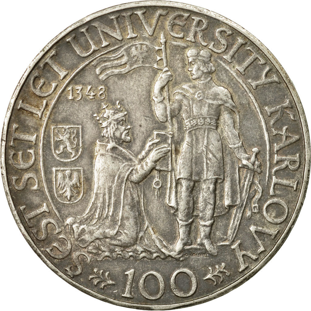 Coin, Czechoslovakia, 100 Korun, 1948, EF(40-45), Silver, KM:26