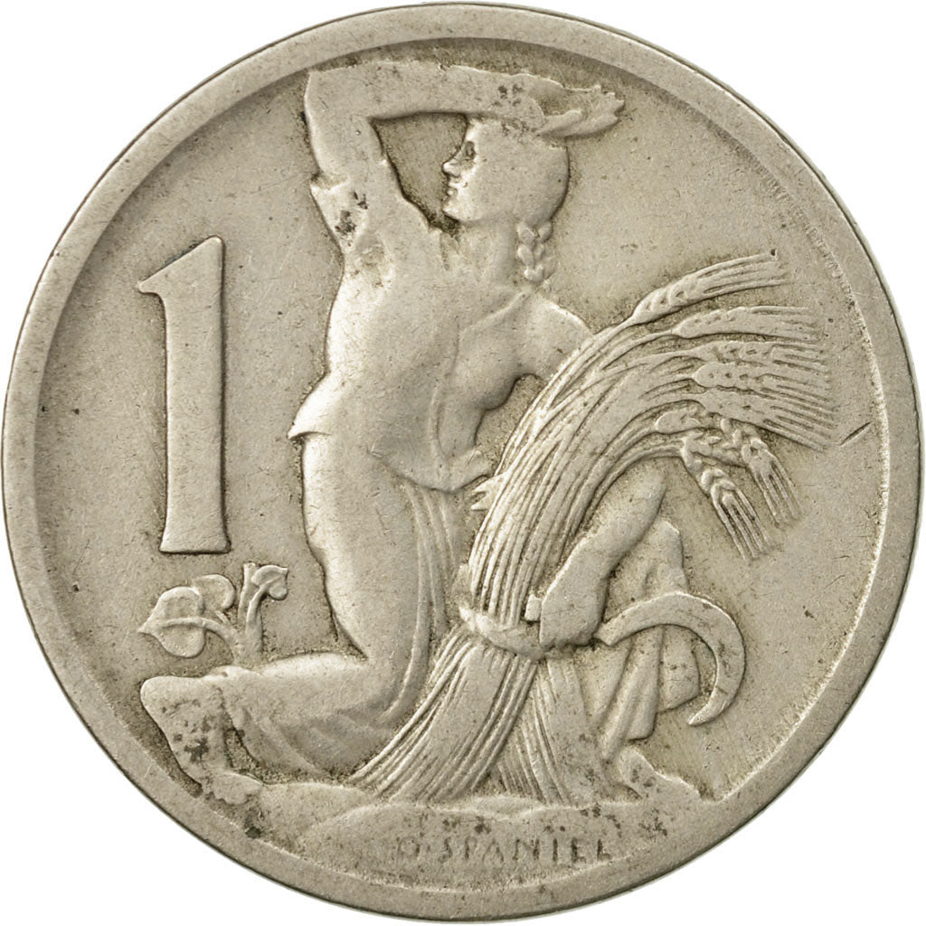 Coin, Czechoslovakia, Koruna, 1923, VF(30-35), Copper-nickel, KM:4