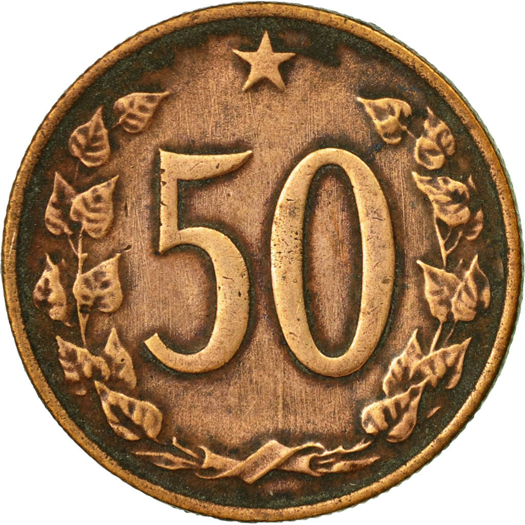 Coin, Czechoslovakia, 50 Haleru, 1963, VF(30-35), Bronze, KM:55.1