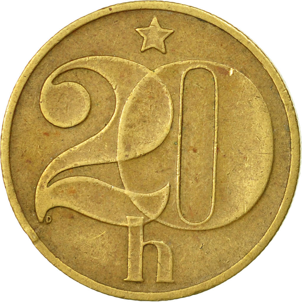 Coin, Czechoslovakia, 20 Haleru, 1980, VF(30-35), Nickel-brass, KM:74