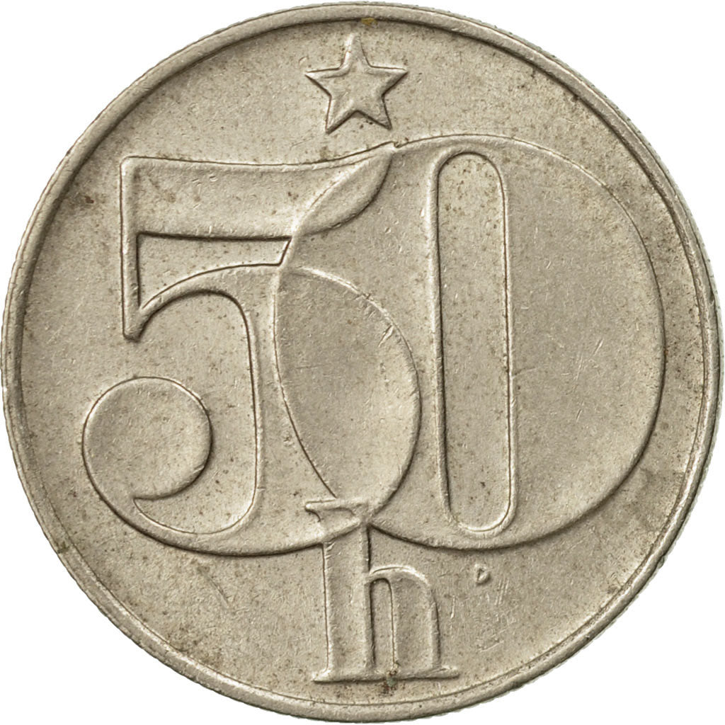 Coin, Czechoslovakia, 50 Haleru, 1990, EF(40-45), Copper-nickel, KM:89