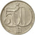 Moneta, Czechosłowacja, 50 Haleru, 1990, EF(40-45), Miedź-Nikiel, KM:89