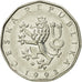 Moneda, República Checa, 2 Koruny, 1993, MBC, Níquel chapado en acero, KM:9