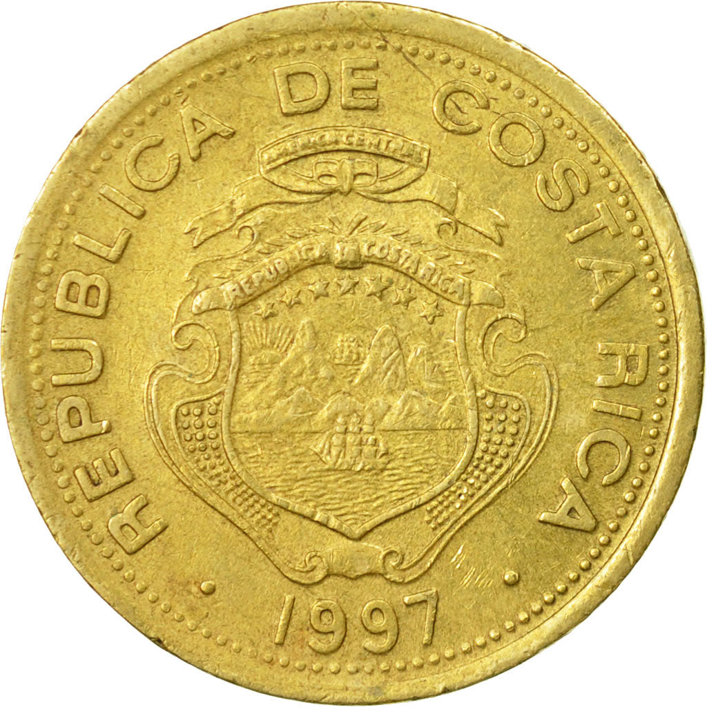 Coin, Costa Rica, 10 Colones, 1997, Armant Metalurgica, Santiago, Chile
