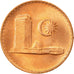 Moneta, Malezja, Sen, 1987, EF(40-45), Miedź powlekana stalą, KM:1a