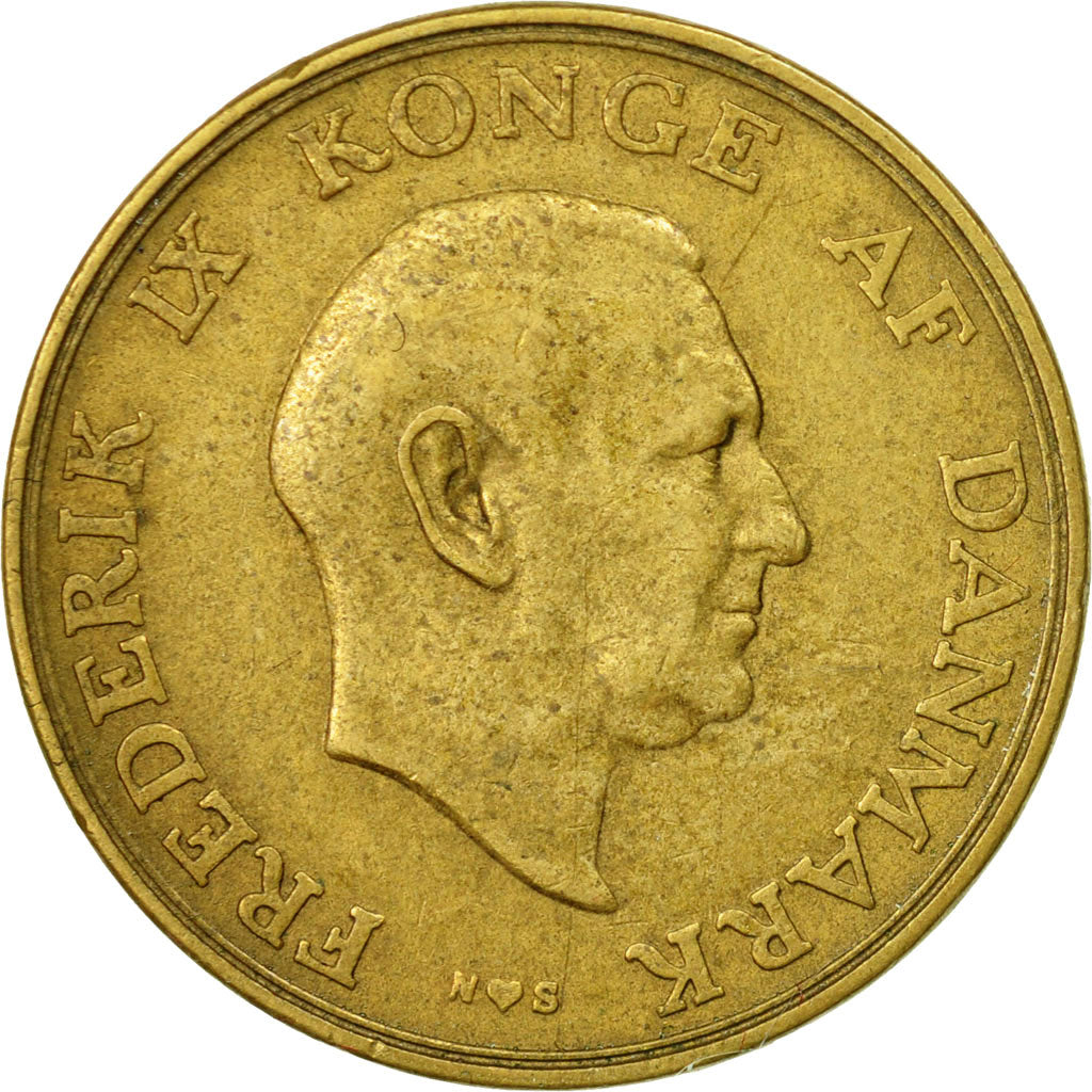 Coin, Denmark, Frederik IX, Krone, 1955, Copenhagen, EF(40-45), Aluminum-Bronze