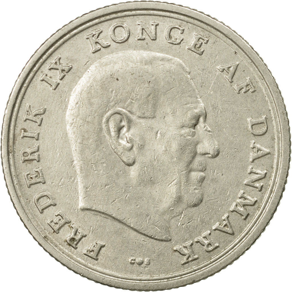 Coin, Denmark, Frederik IX, Krone, 1967, Copenhagen, EF(40-45), Copper-nickel