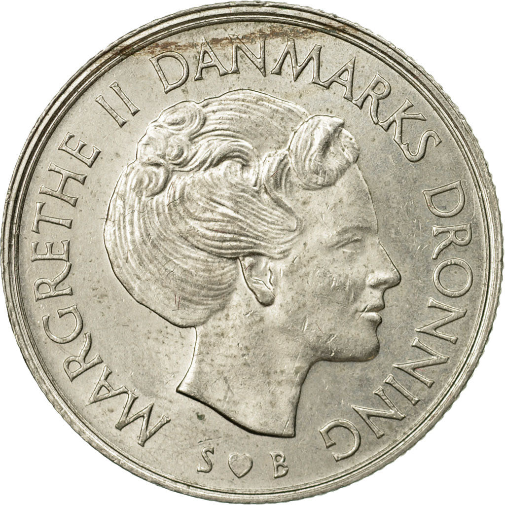 Moneta, Danimarca, Margrethe II, Krone, 1973, Copenhagen, BB, Rame-nichel