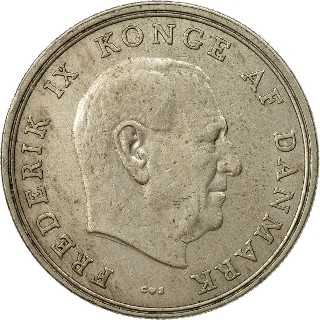 Moneta, Danimarca, Frederik IX, 5 Kroner, 1961, Copenhagen, BB, Rame-nichel