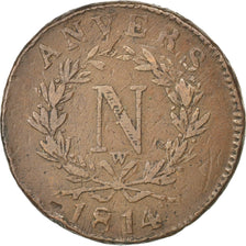 Coin, FRENCH STATES, ANTWERP, 10 Centimes, 1814, Anvers, VF(30-35), Bronze