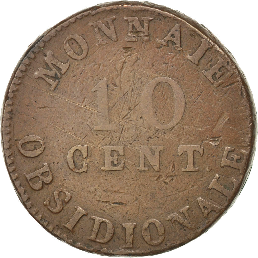 Coin, FRENCH STATES, ANTWERP, 10 Centimes, 1814, Anvers, VF(30-35), Bronze