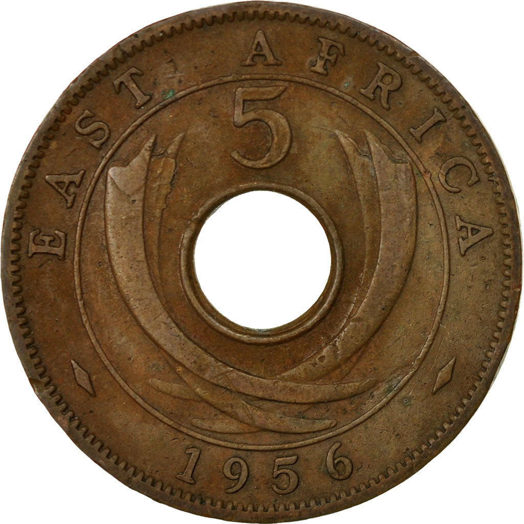 Monnaie, EAST AFRICA, Elizabeth II, 5 Cents, 1956, TTB, Bronze, KM:37