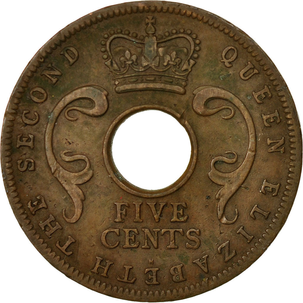 Monnaie, EAST AFRICA, Elizabeth II, 5 Cents, 1956, TTB, Bronze, KM:37