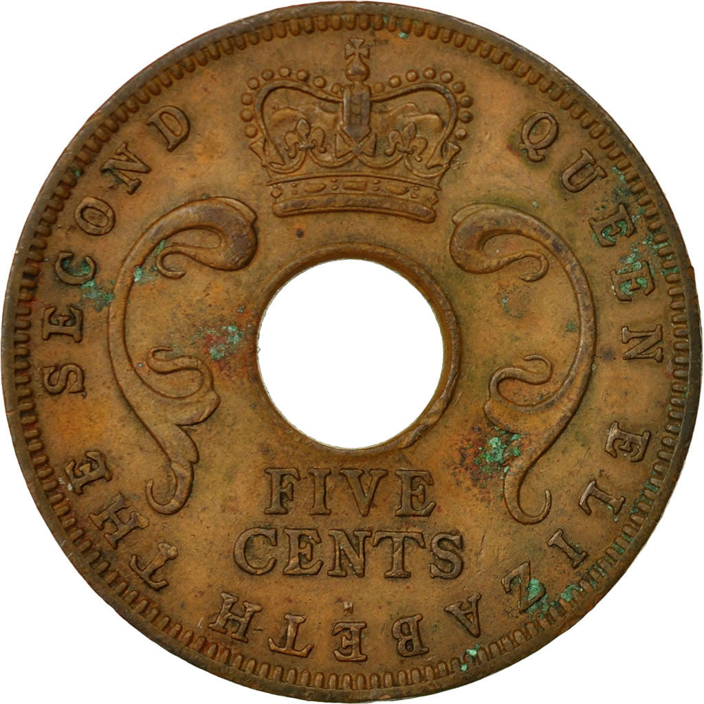 Coin, EAST AFRICA, Elizabeth II, 5 Cents, 1961, EF(40-45), Bronze, KM:37