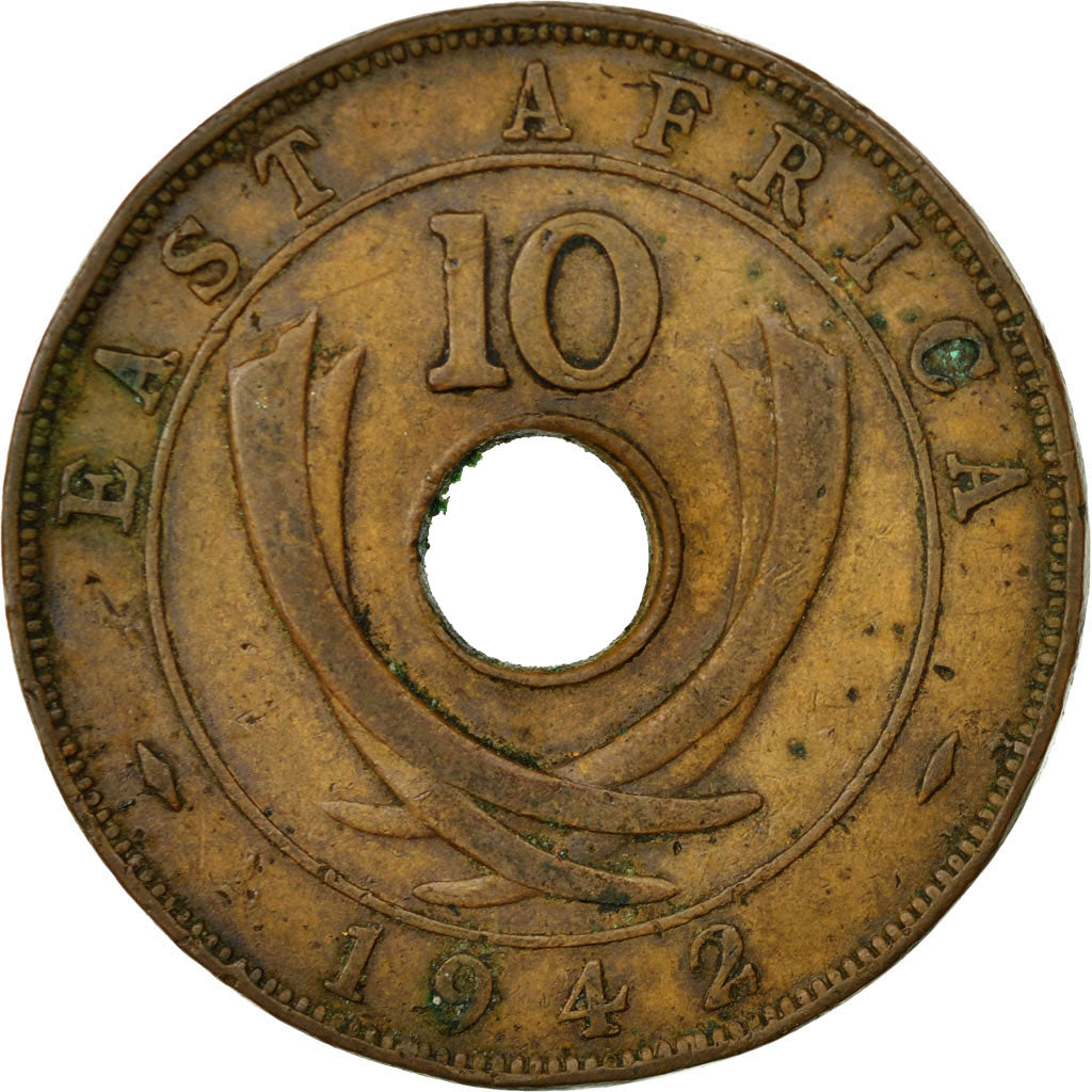 Munten, OOST AFRIKA, George VI, 10 Cents, 1942, ZF, Bronze, KM:26.2