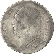 FRANCE, Louis XVIII, 2 Francs, 1823, Paris, KM #710.1, VG(8-10), Silver,...