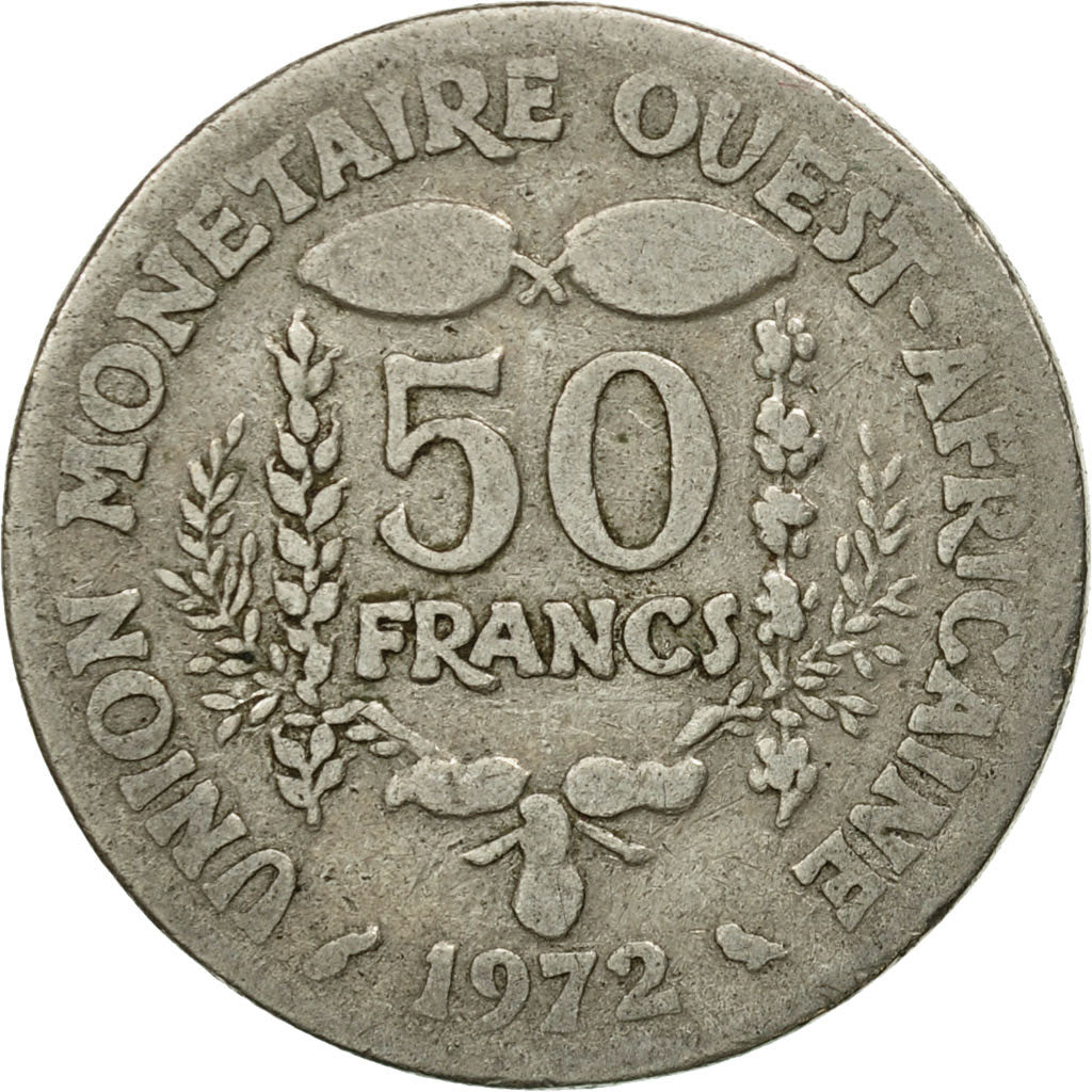 Coin, West African States, 50 Francs, 1972, Paris, VF(20-25), Copper-nickel