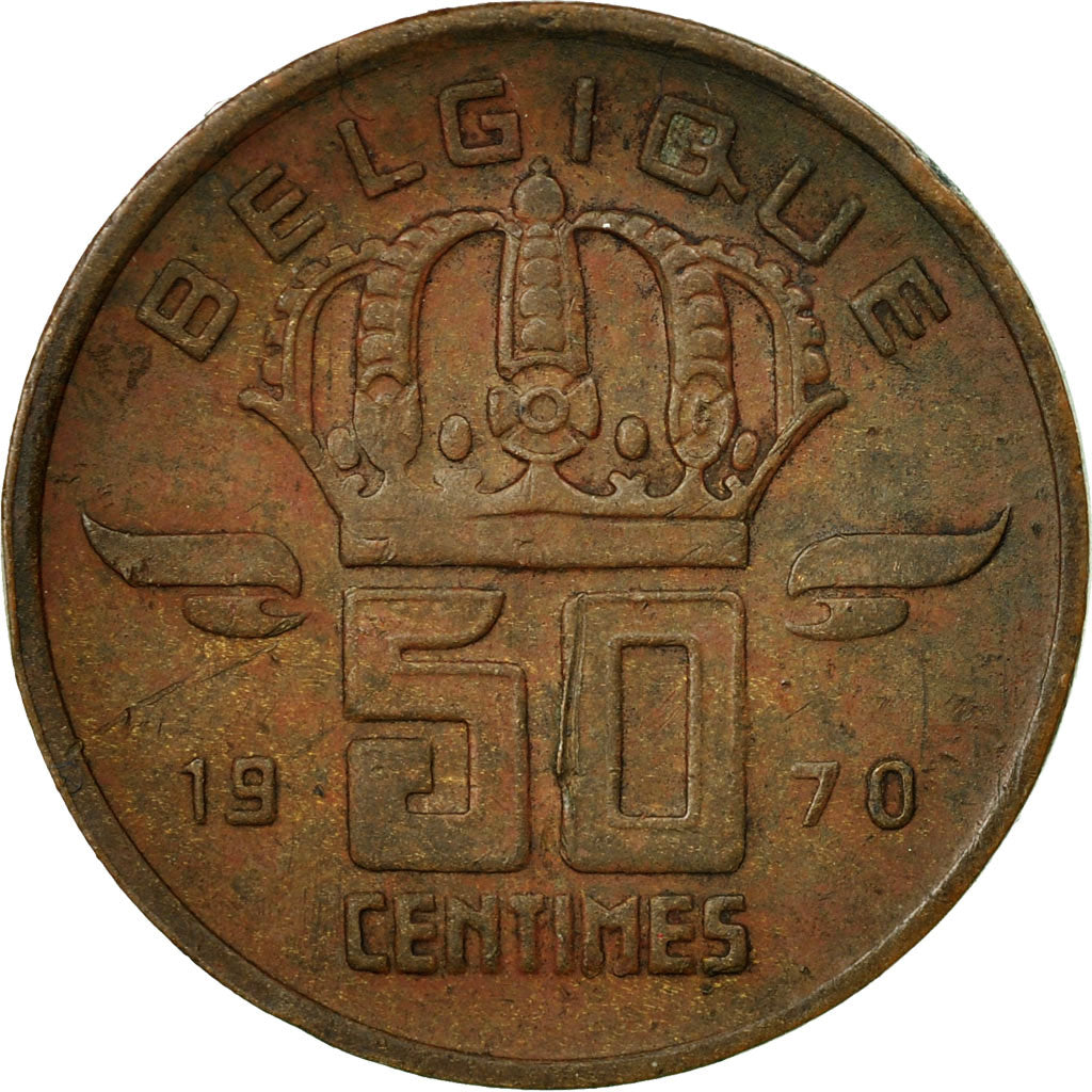 Monnaie, Belgique, Baudouin I, 50 Centimes, 1970, TB+, Bronze, KM:148.1