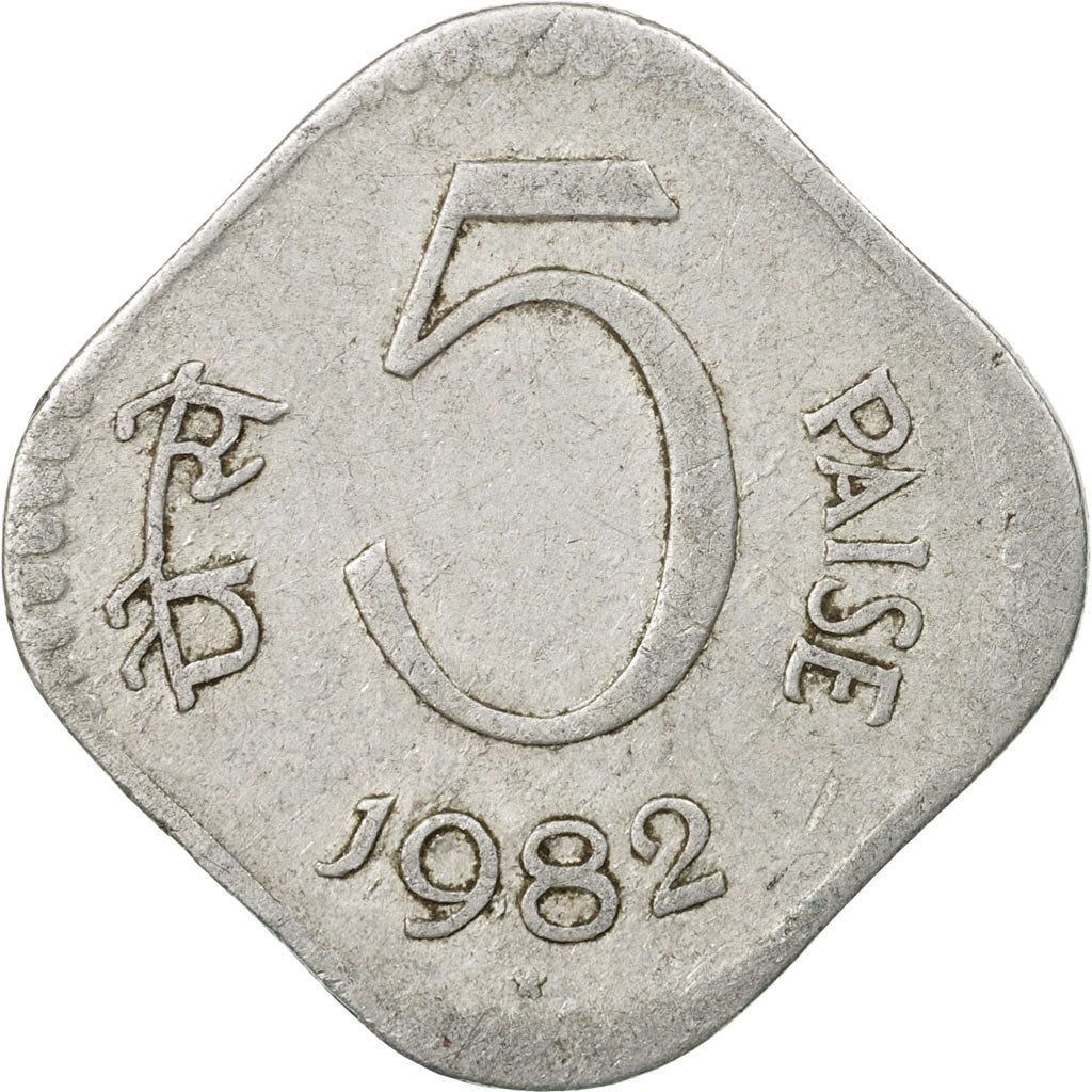 Coin, INDIA-REPUBLIC, 5 Paise, 1982, VF(20-25), Aluminum, KM:18.6