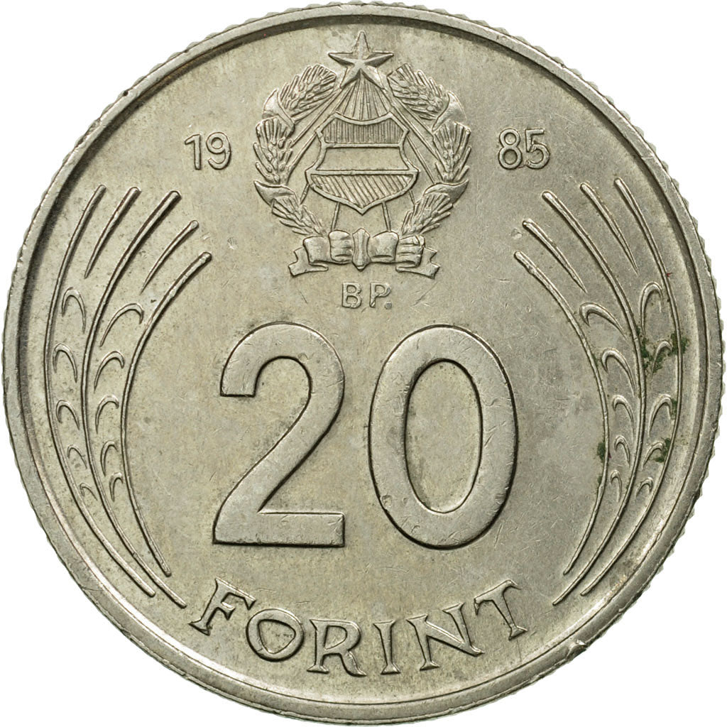 Coin, Hungary, 20 Forint, 1985, EF(40-45), Copper-nickel, KM:630