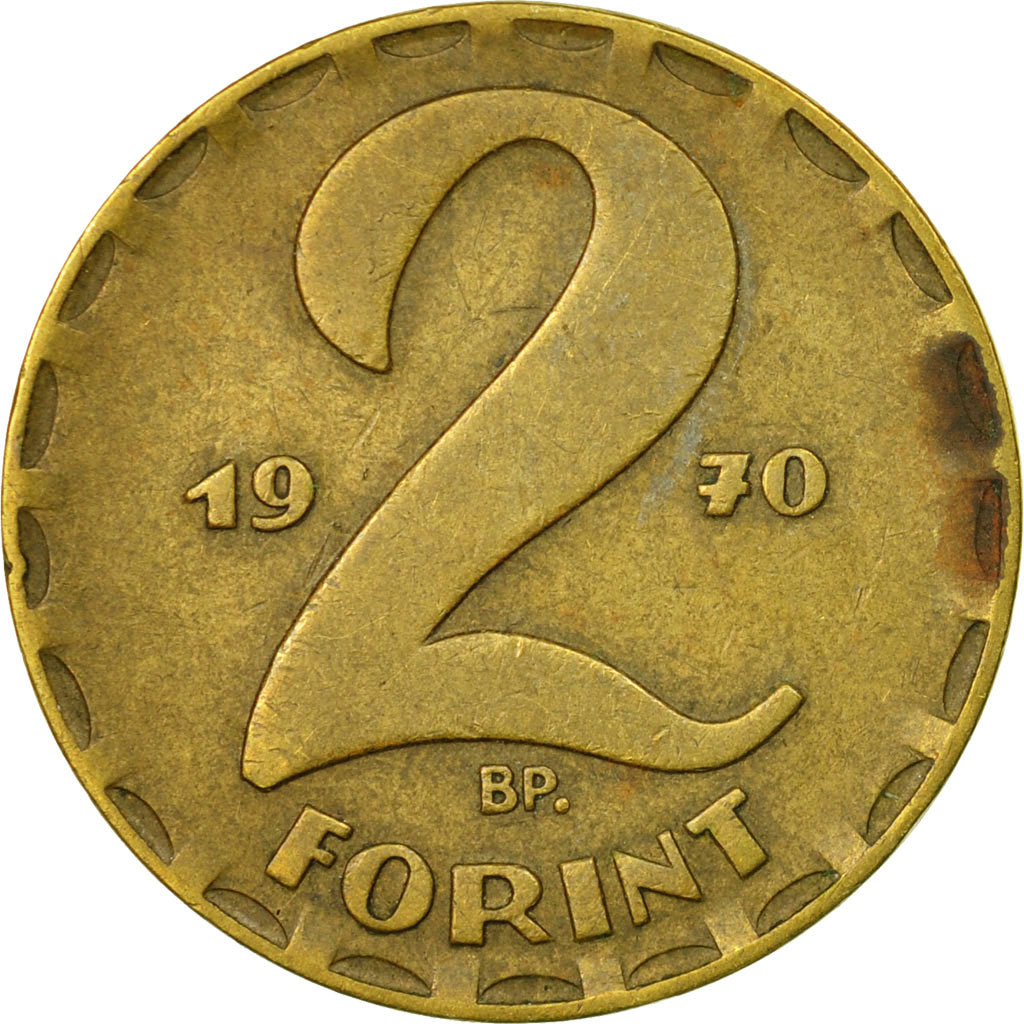Coin, Hungary, 2 Forint, 1970, EF(40-45), Brass, KM:591