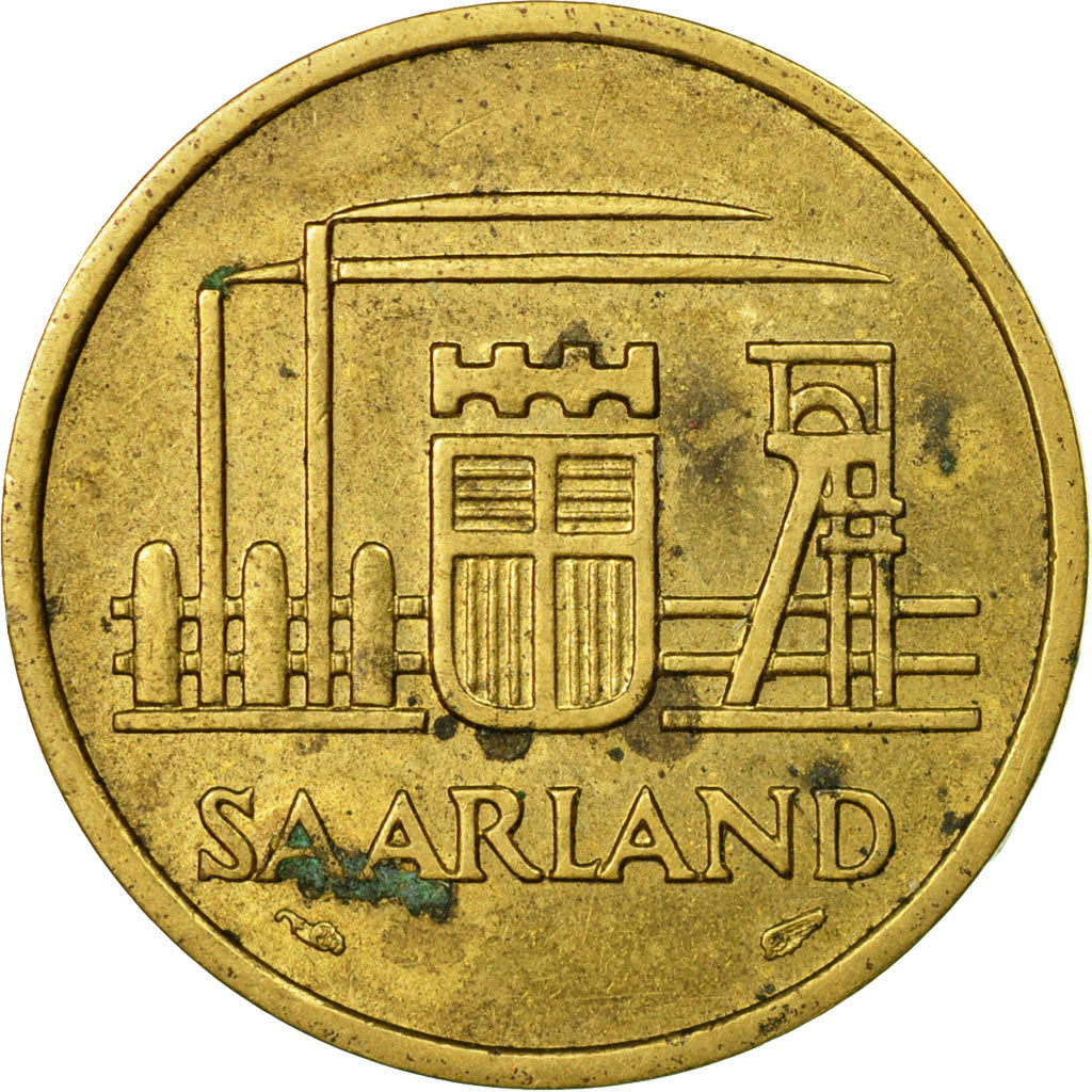 Coin, SAARLAND, 20 Franken, 1954, Paris, EF(40-45), Aluminum-Bronze, KM:2