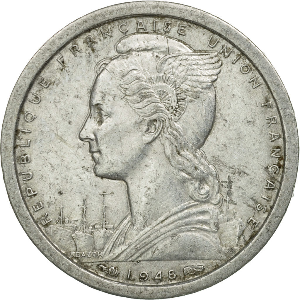 Coin, Cameroon, Franc, 1948, Paris, EF(40-45), Aluminum, KM:8