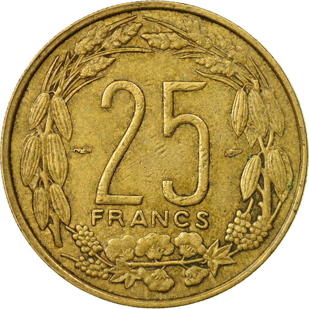 Coin, Cameroon, 25 Francs, 1958, EF(40-45), Aluminum-Bronze, KM:12