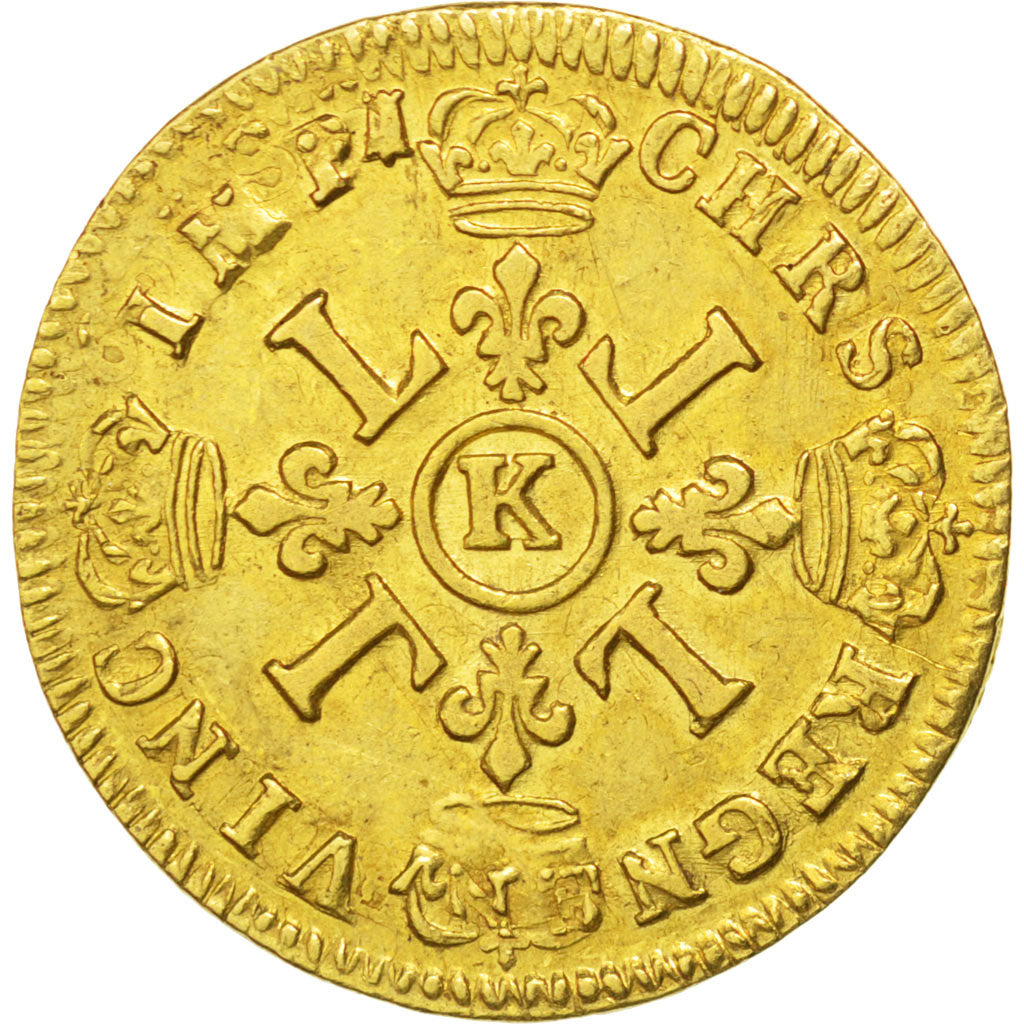 Francia, Louis XIV, Louis d'or aux 4 L, Louis d'Or, 1694, Bordeaux, BB+, Oro,...