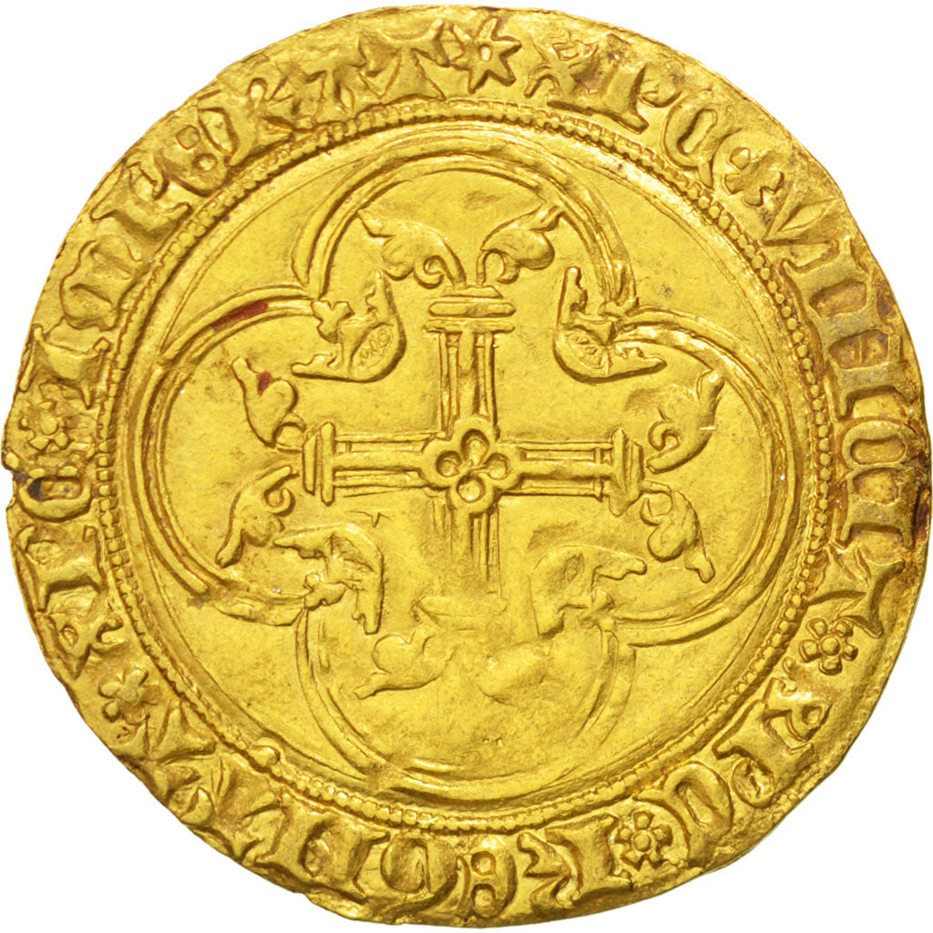 Coin, France, Ecu d'or, 1436, Saint Quentin, AU(55-58), Gold, Duplessy:511